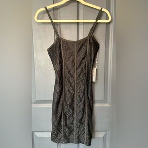 Lace mini black dress